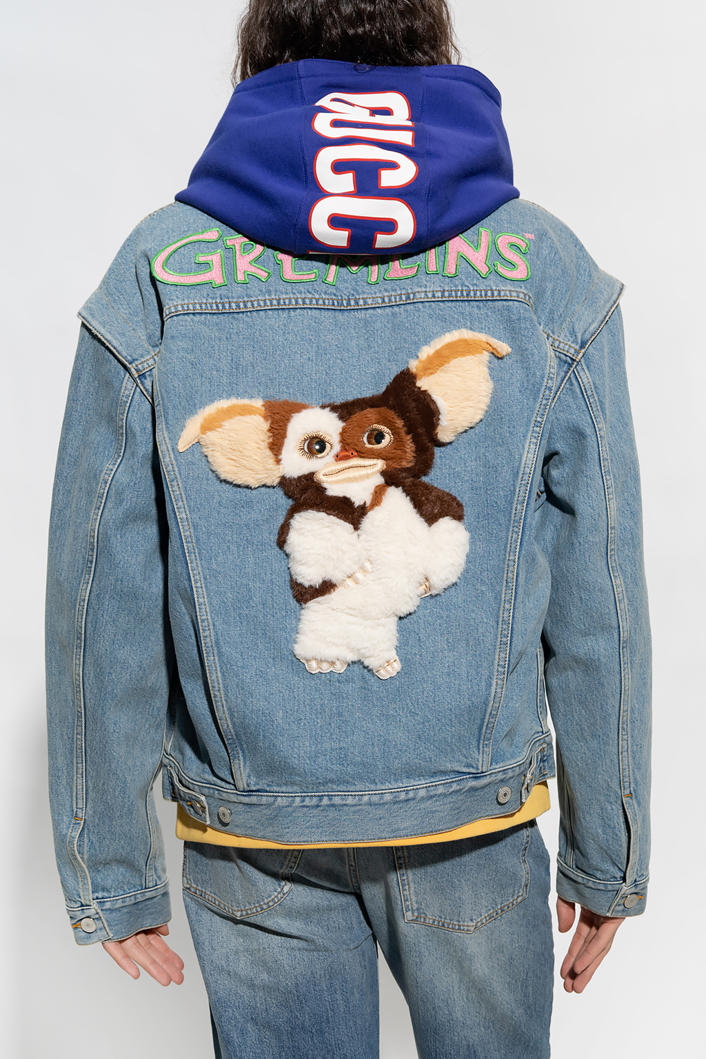 Gucci denim jacket on sale with teddy bear